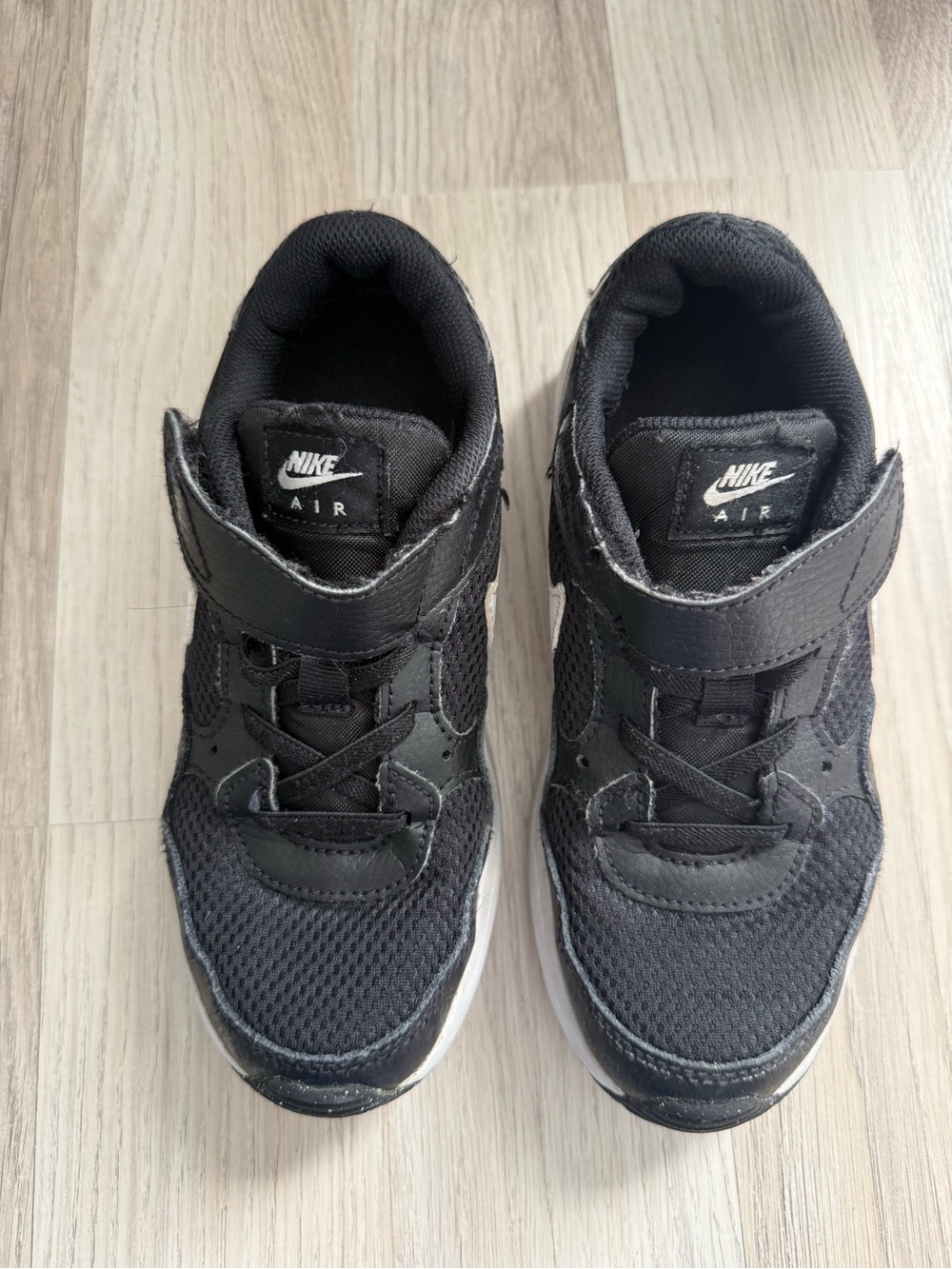 Nike Black Kids' Air Velcro Strap Sneakers
